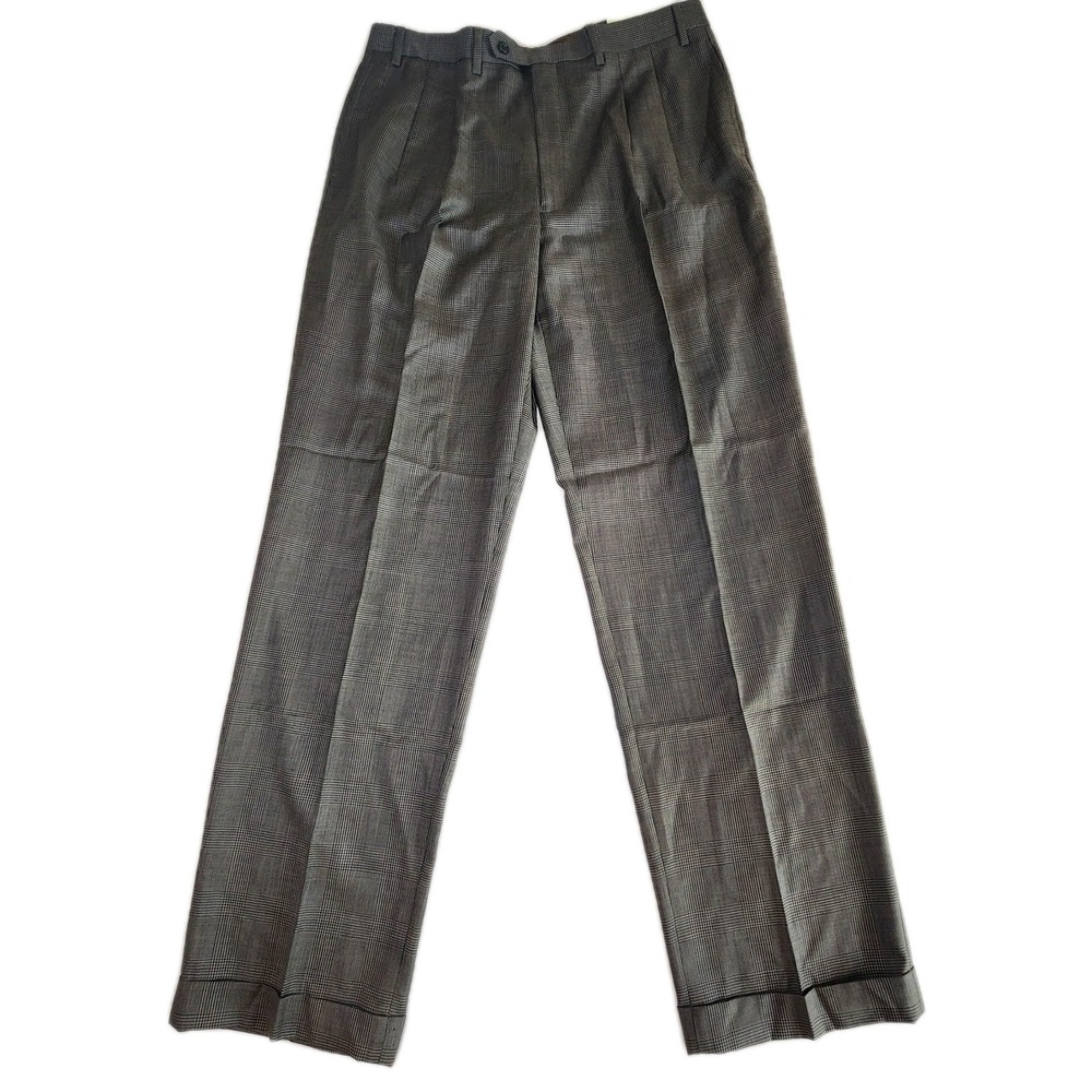 LAUREN RALPH LAUREN Dress Pants Mens 36x34 Wool Total Comfort Pleated Cuffed NEW